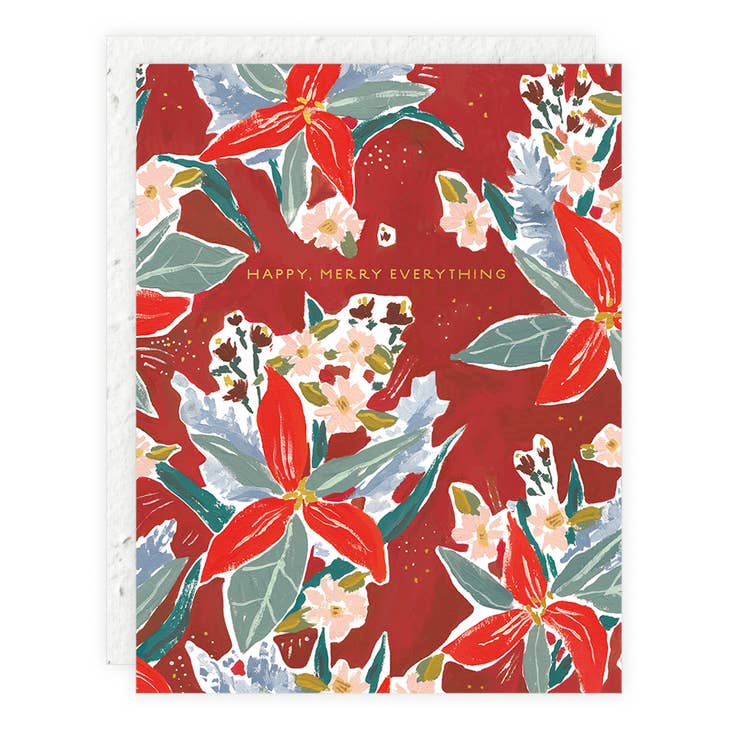 Red Poinsettia Notecard