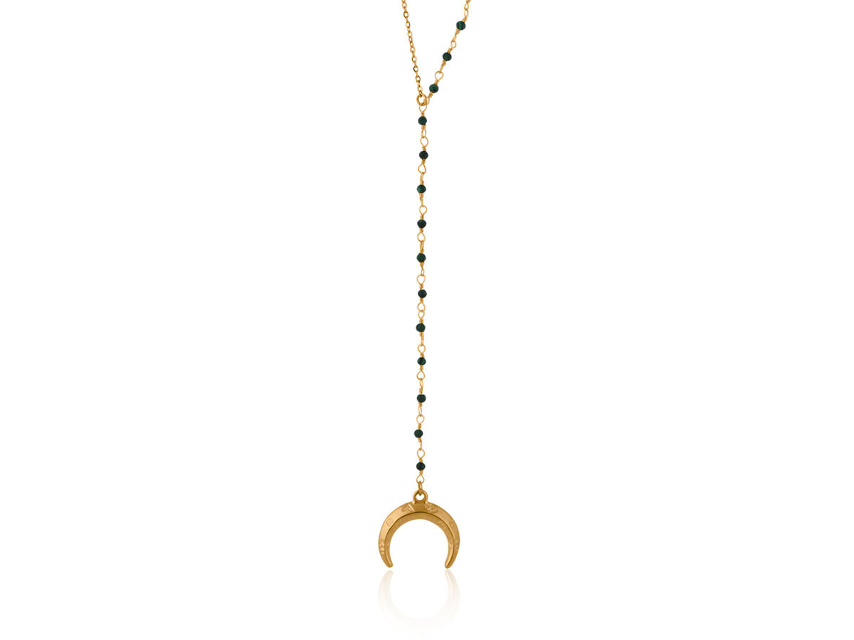 GREEN ROXANA STAINLESS STEEL NECKLACE