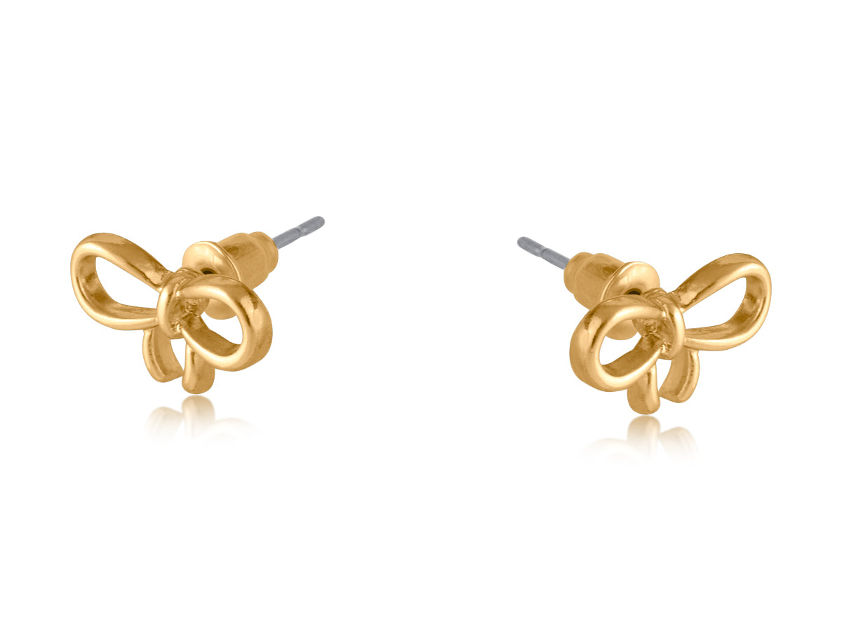 GOLD SANTORINI BOW STUD EARRINGS