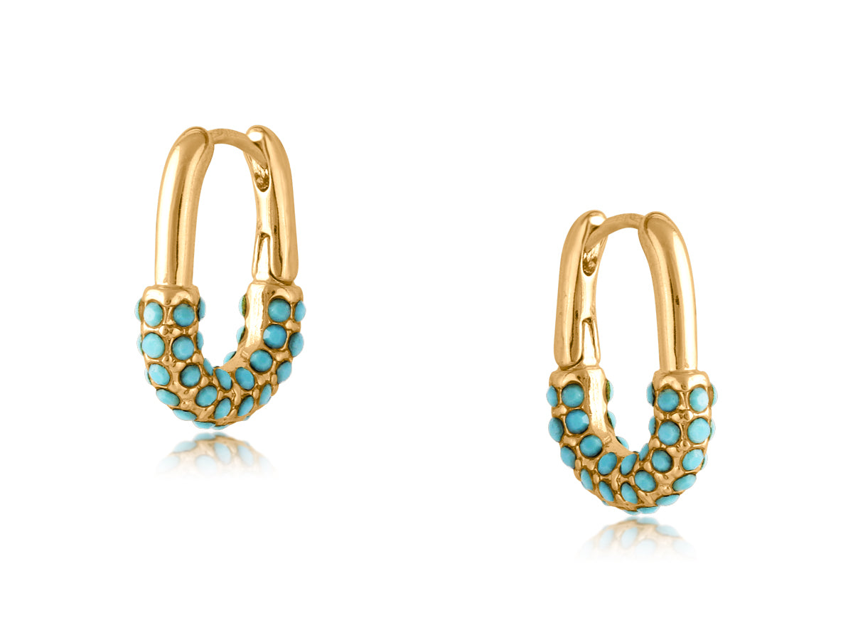 BLUE VALENCIA SMALL HOOP EARRINGS
