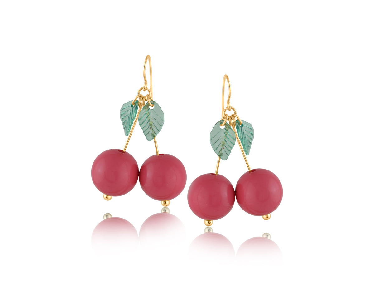 PINK SAVANNA CHERRY DROP EARRINGS