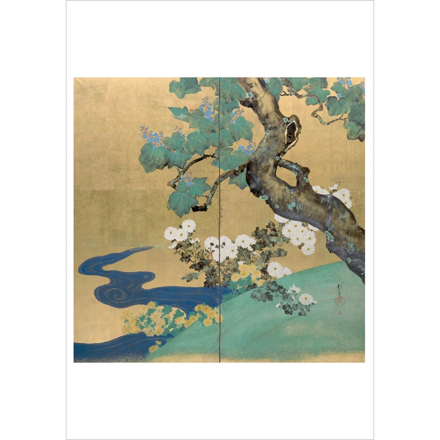 Sakai Hoitsu Paulownias and Chrysanthemums Notecard