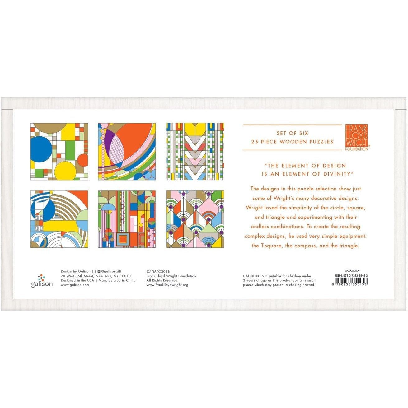 Frank Lloyd Wright Wood Puzzle Set