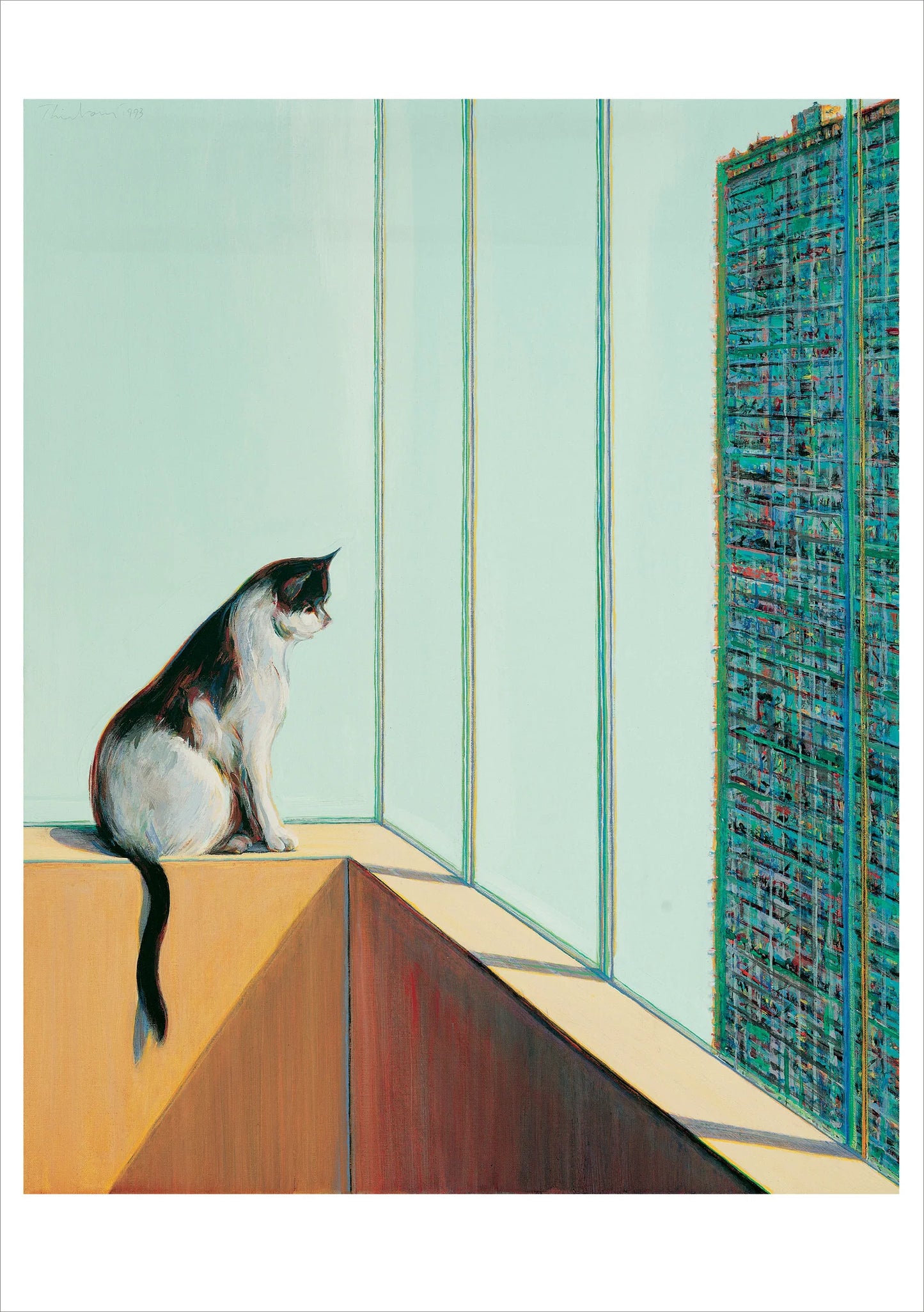 Wayne Thiebaud Cat and Building Notecard