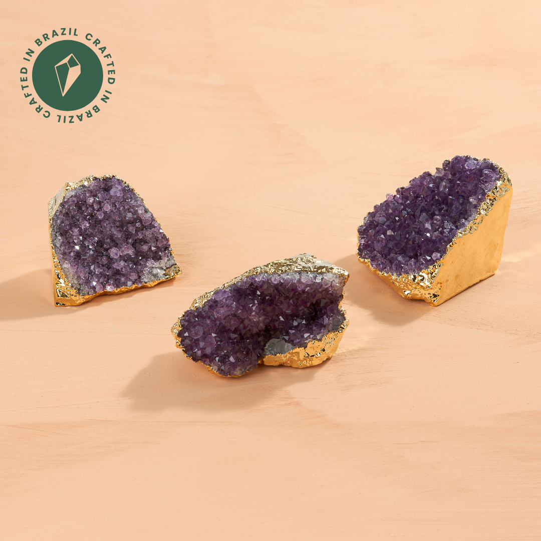 GILDED AMETHYST PAPERWEIGHT