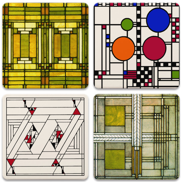 Frank Lloyd Wright Art Glass Designs Coaster Set
