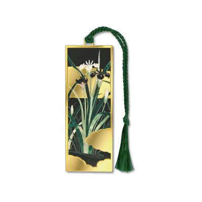 Iris & Gold Painted Screen Metal Bookmark