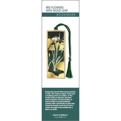 Iris & Gold Painted Screen Metal Bookmark