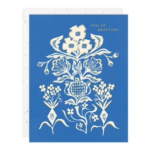 Blue Flower Bouquet Thank You Card