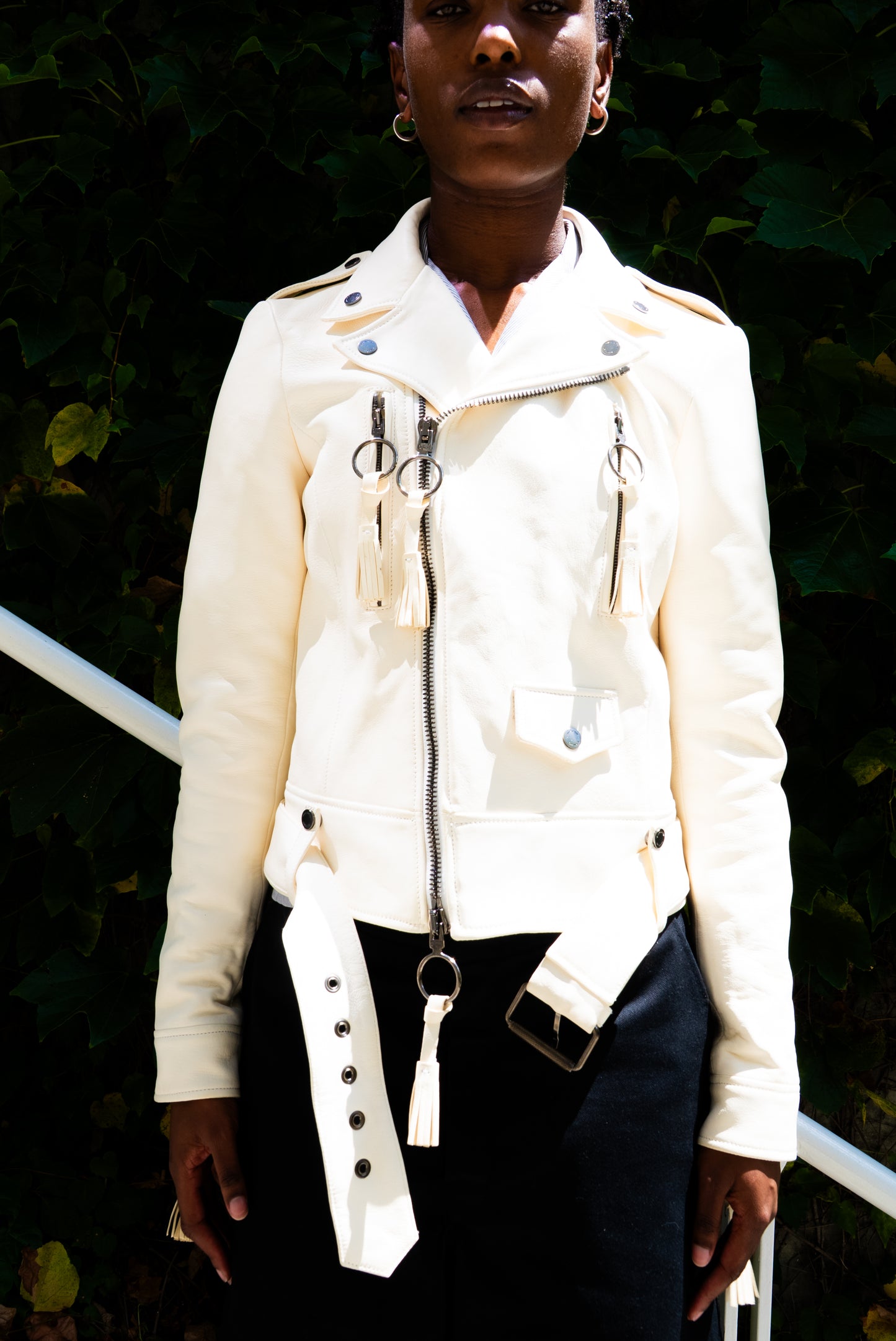 OFF WHITE VIRGIL ABLOH LEATHER BIKER JACKET