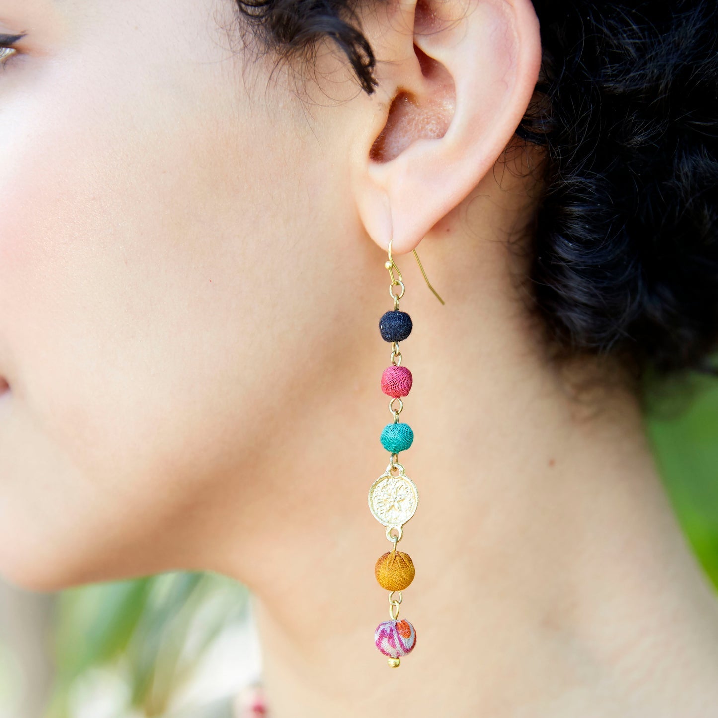 Kantha Raindrop Earrings