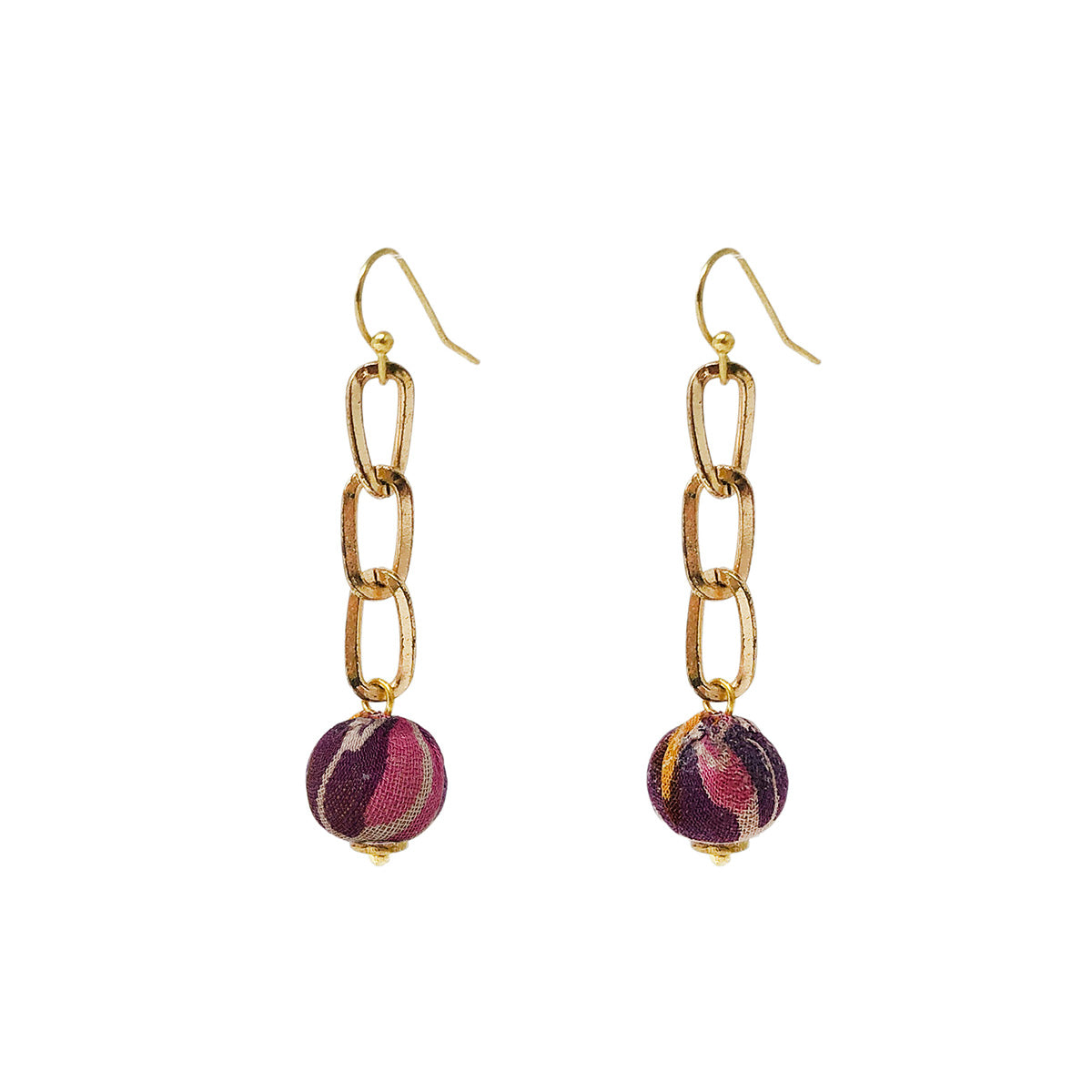 Kantha Chain Drop Earrings