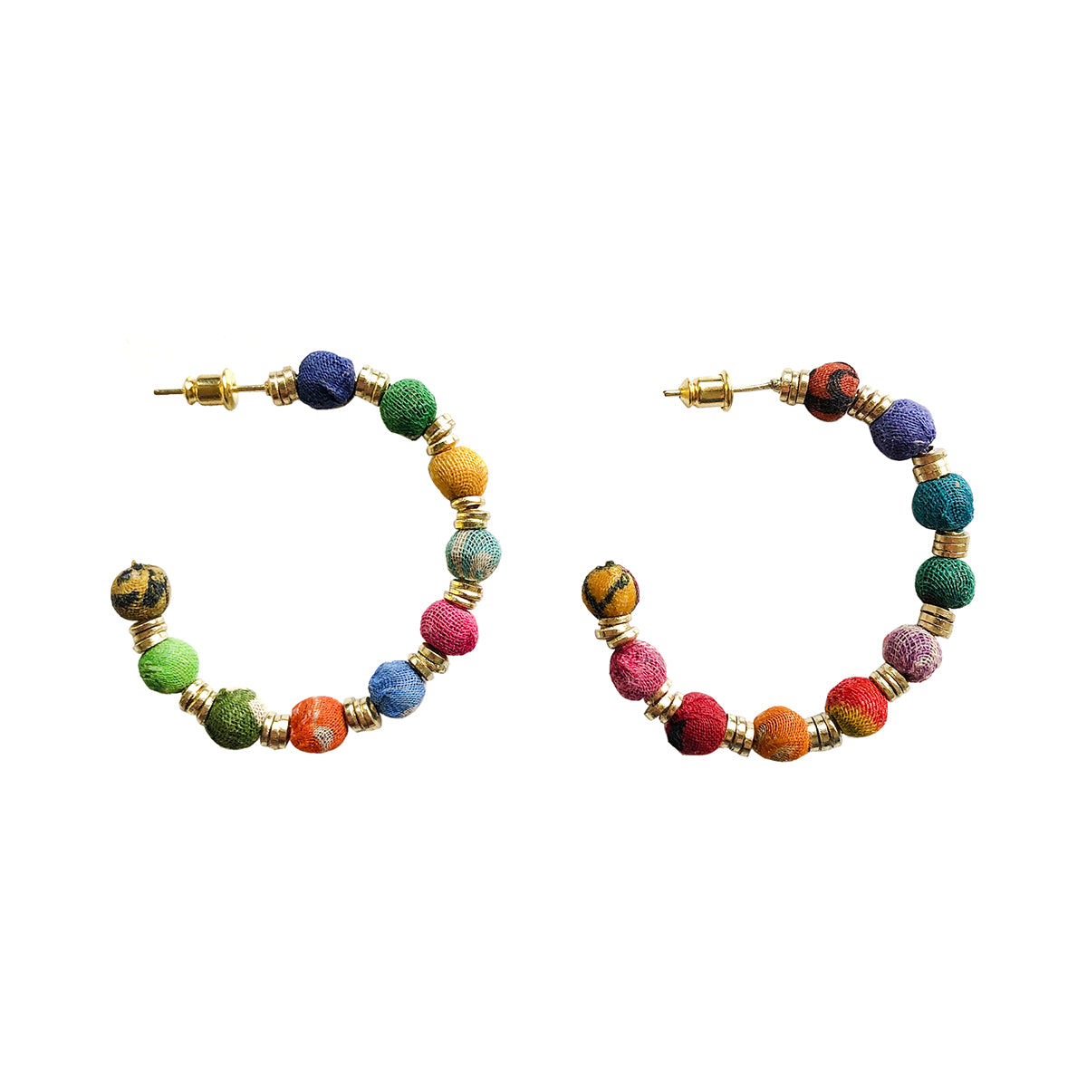 Kantha Paillette Hoops