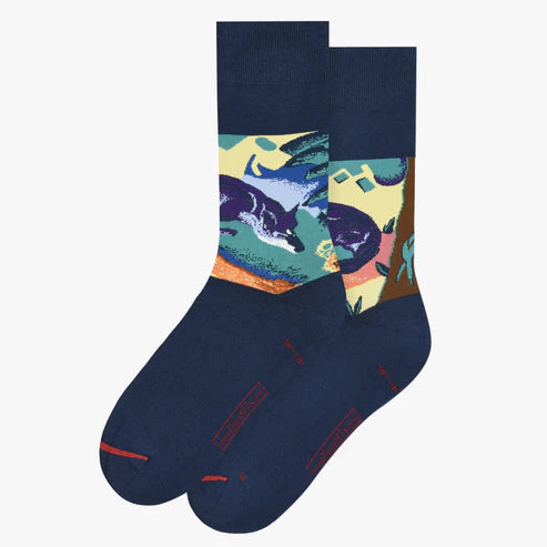 Franz Marc Blue Black Fox Socks