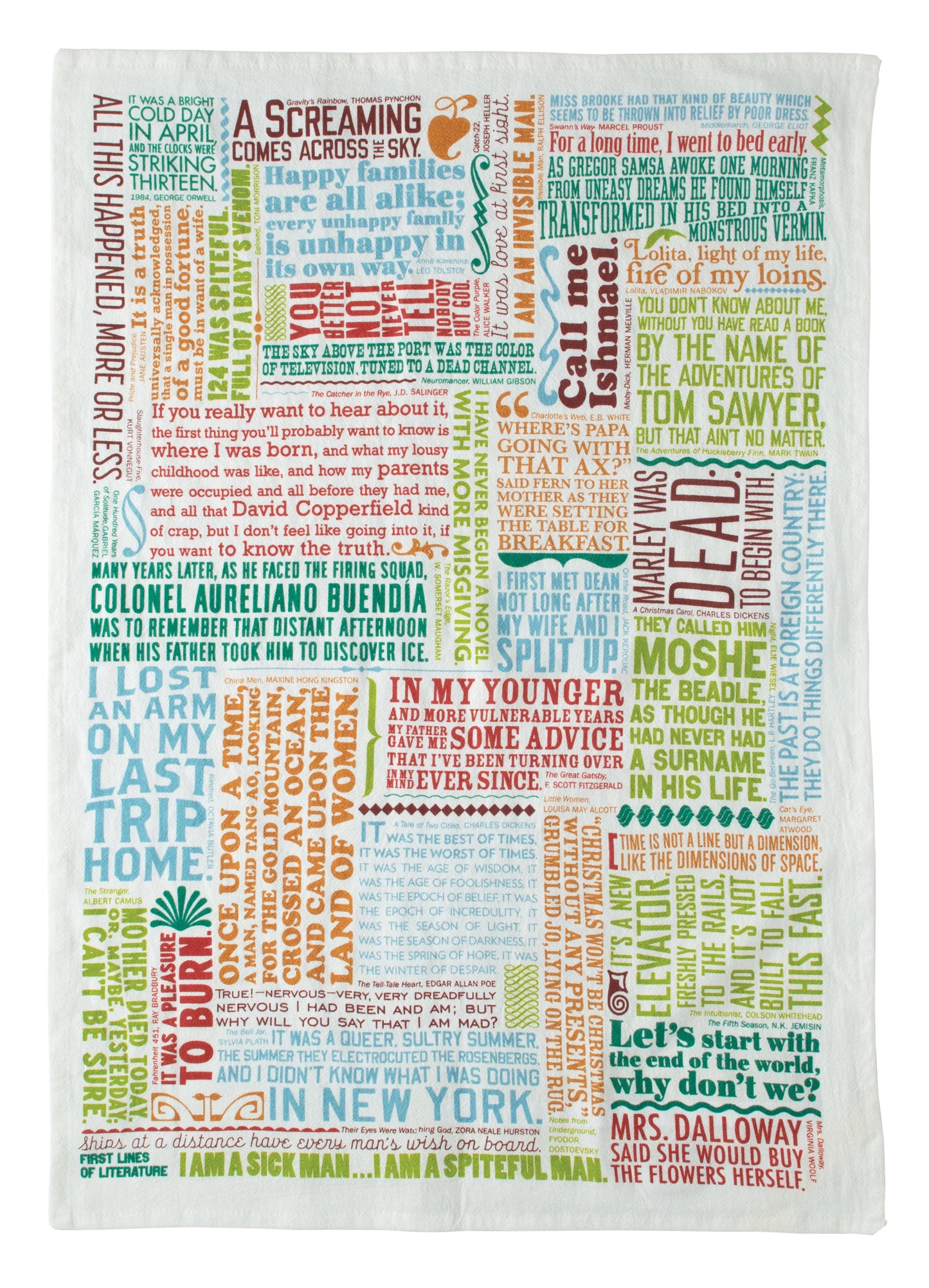 First Lines of Literature Dish Towel