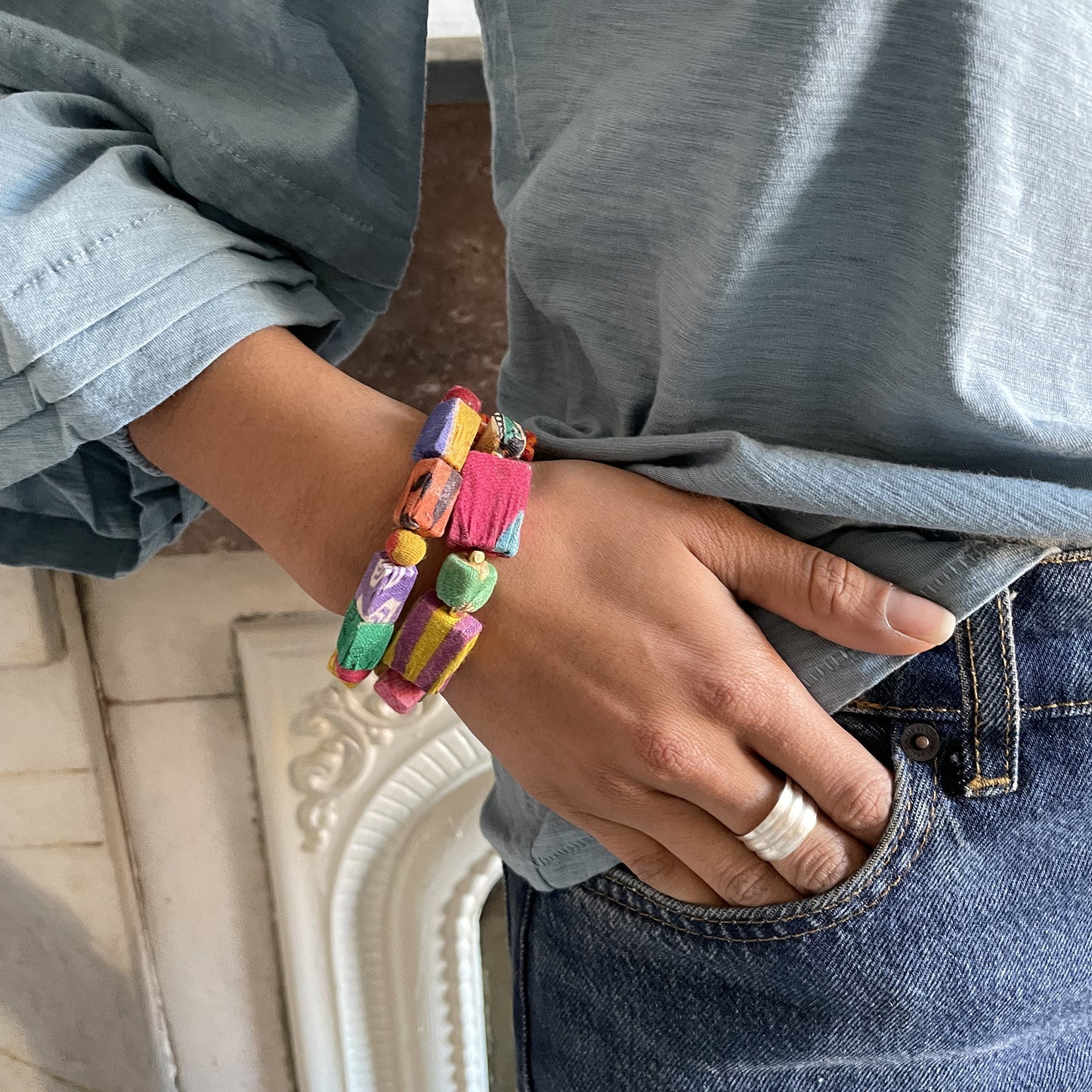 Edged Kantha Bracelet