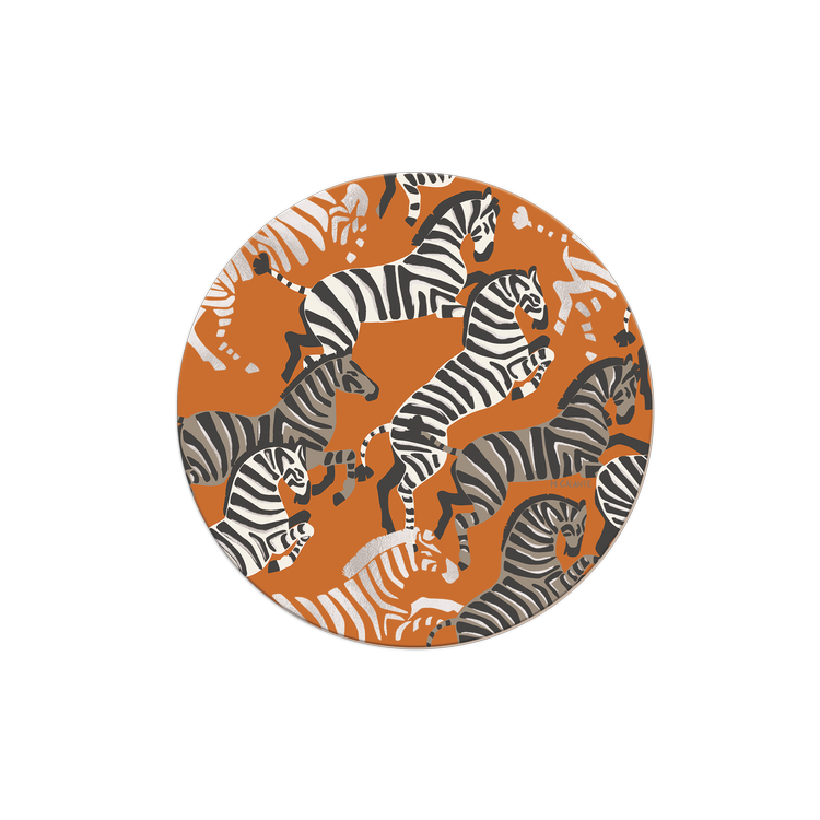 Zebra Race Round Coaster with Foil