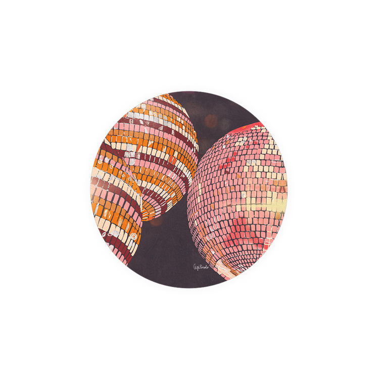 Disco Round Coaster with Foil