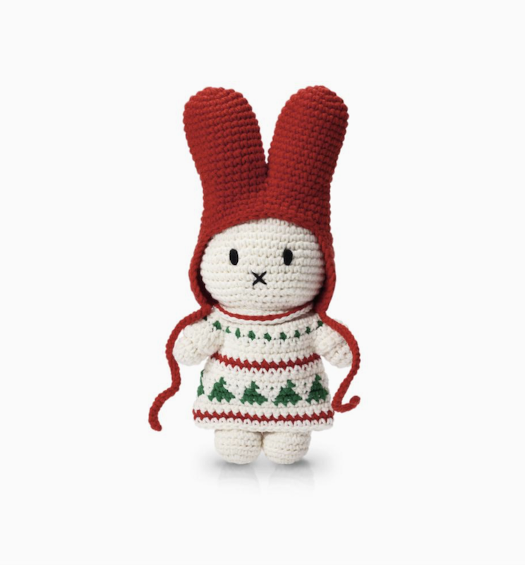 Miffy in Christmas Crochet Dress with Hat