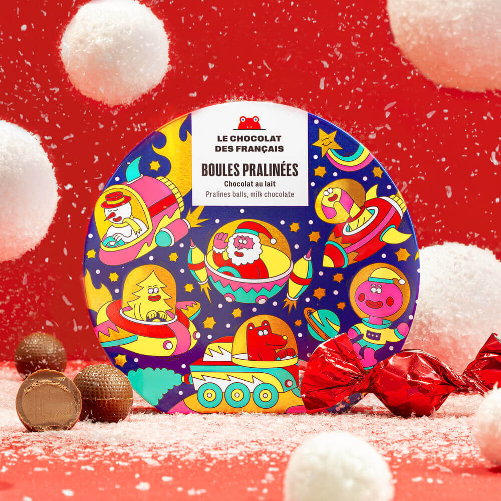 Le chocolat de Français Galactic Christmas Praline Balls Box