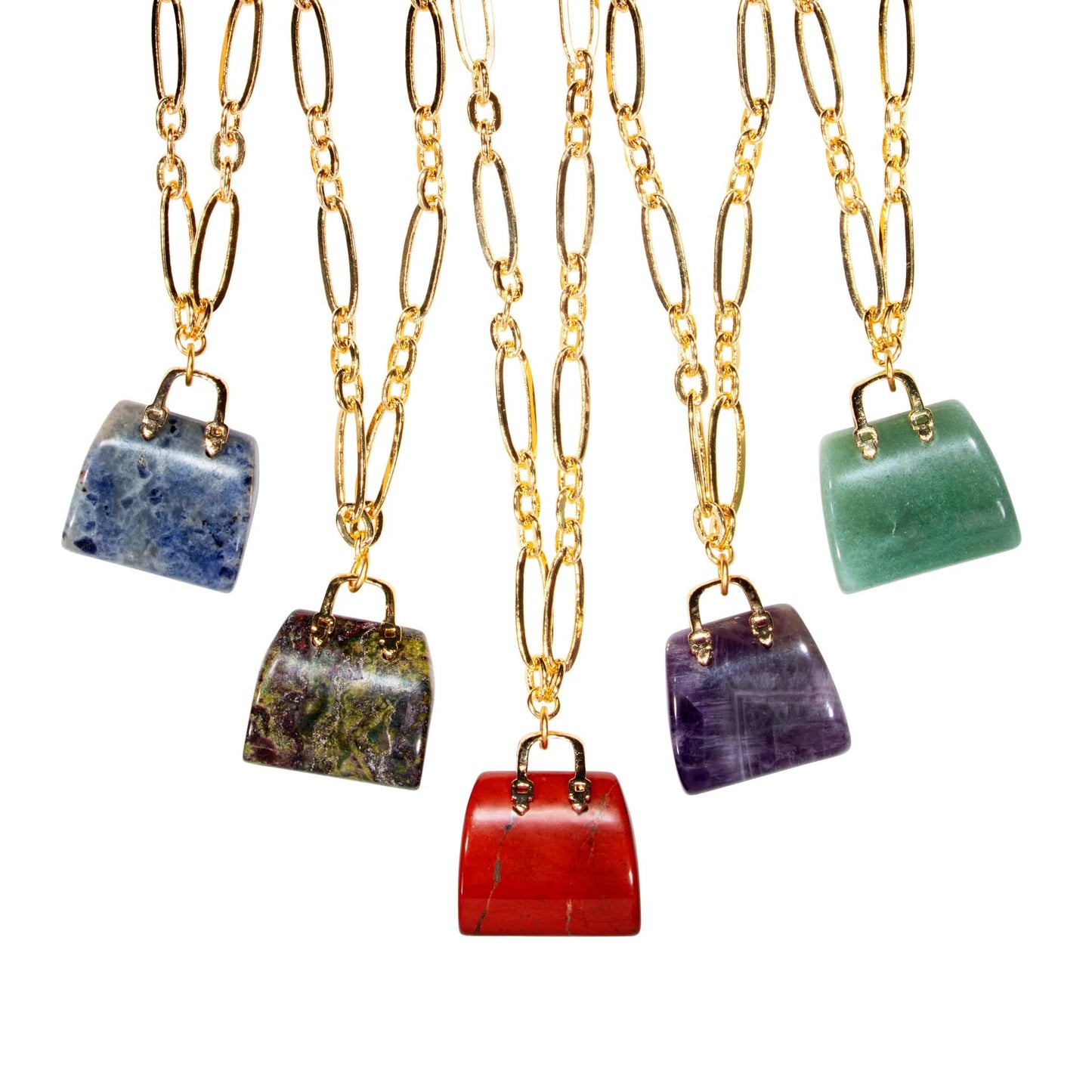 Open Link Chain and Handbag Necklace