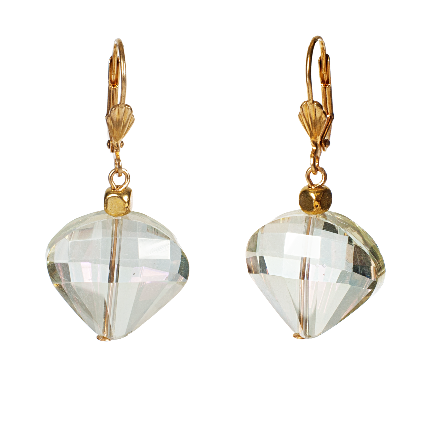 Faceted Teardrop Crystal Drop Earring