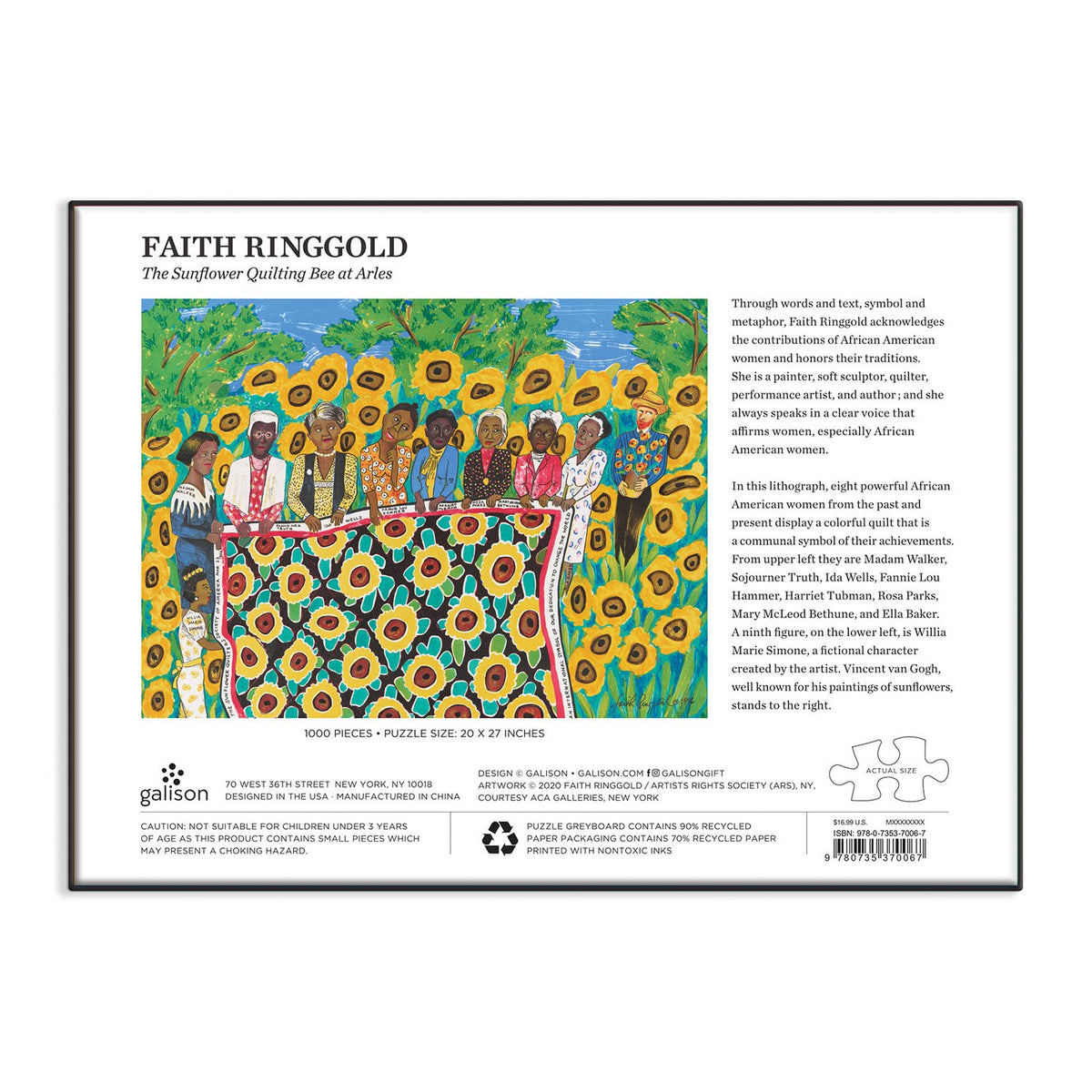 Faith Ringgold: The Sunflower Quilting Bee at Arles 1000 Piece Puzzle