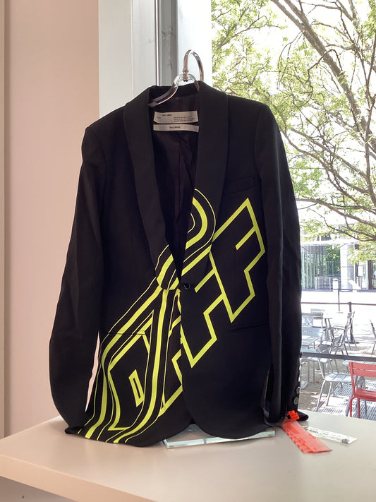 OFF WHITE Virgil Abloh Yellow Logo Blazer