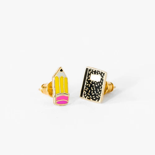 Earrings - Pencil & Composition Book