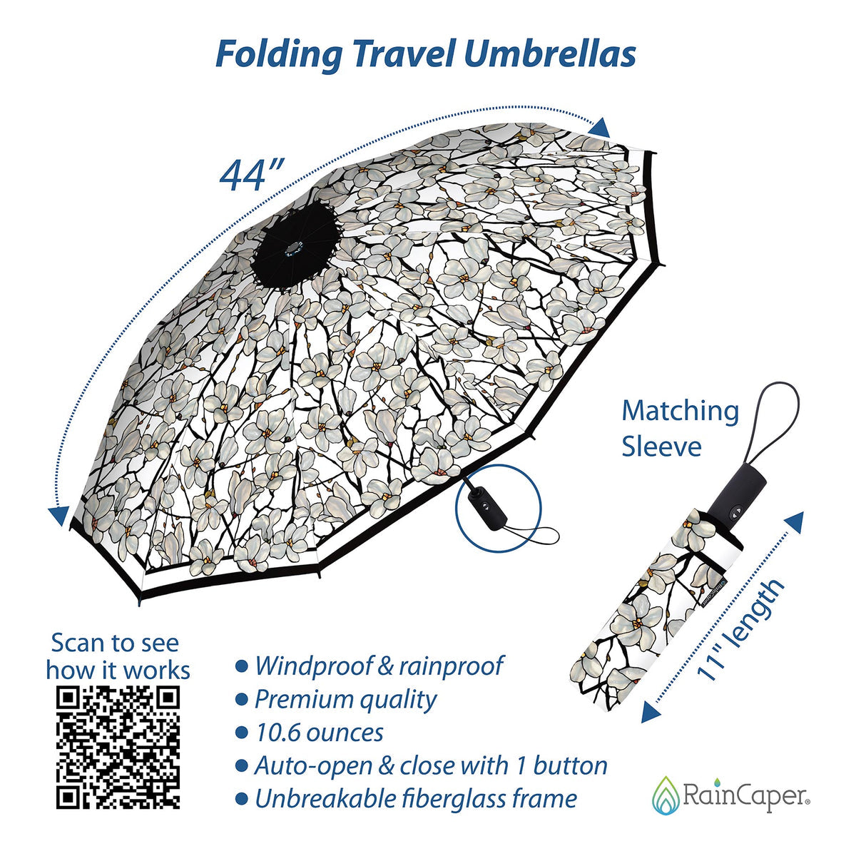 Tiffany Magnolia Travel Umbrella