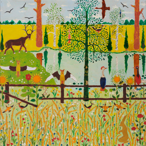 Untitled (Fowl on a Fence) Postcard