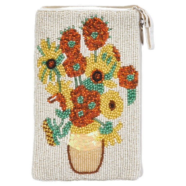 Club Bag White Sunflowers