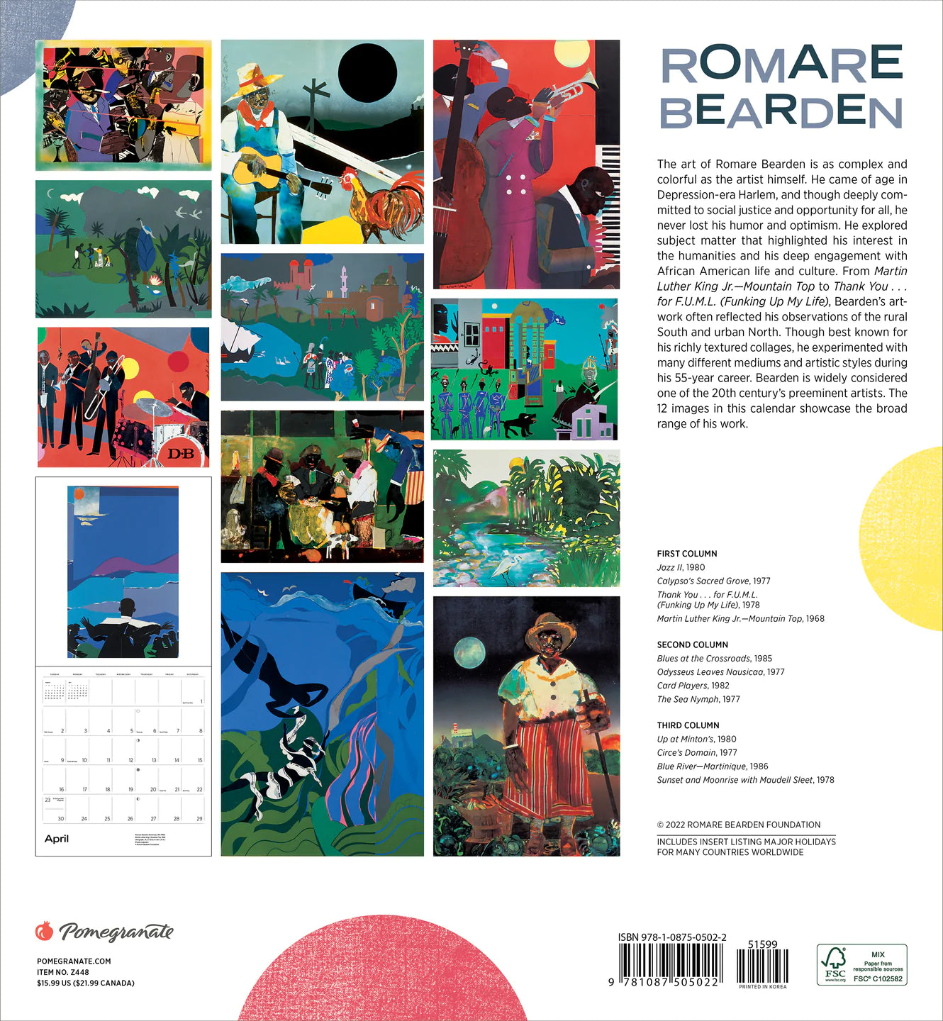 Romare Bearden 2023 Wall Calendar