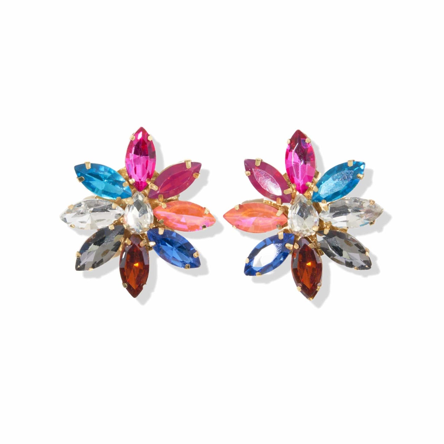Dahlia Multi Mixed Post Earrings Rainbow