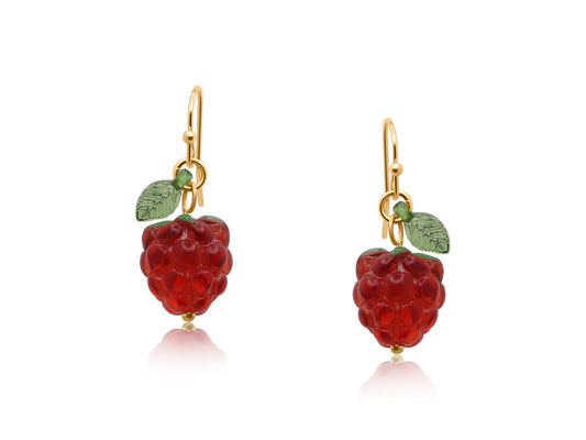 RED MALINA RASPERRY DANGLE EARRINGS