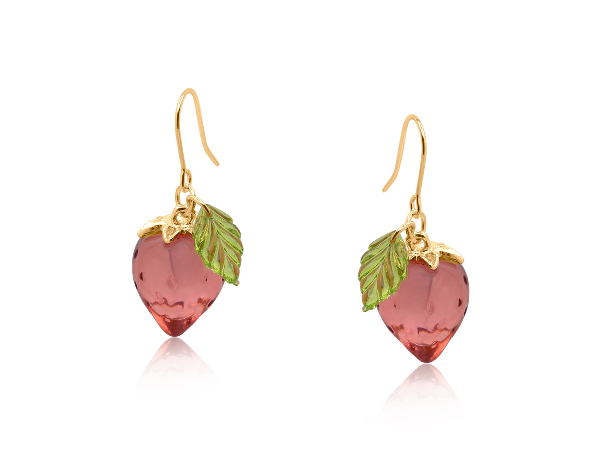 RED YAGODA STRAWBERRY DROP EARRINGS