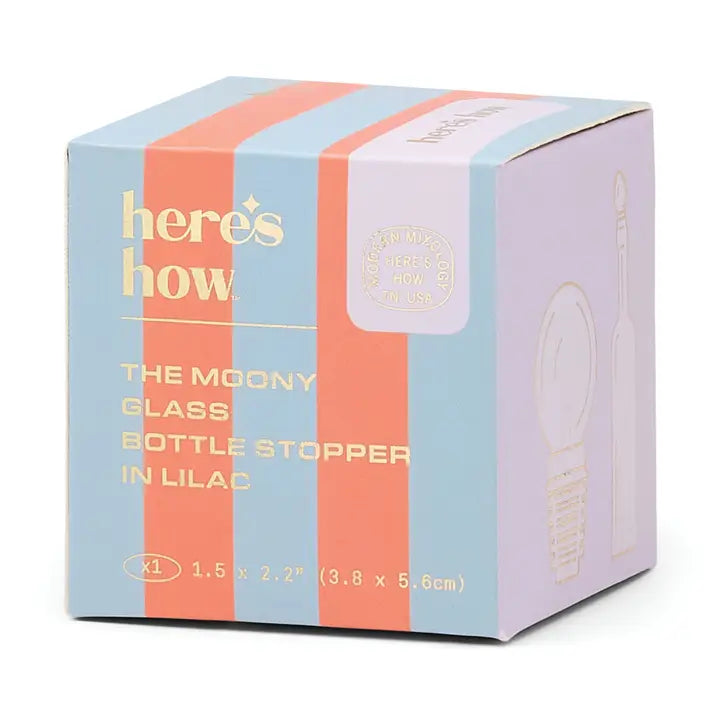 THE MOONY GLASS BOTTLE STOPPER - LILAC