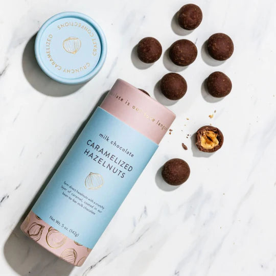 Milk Chocolate-Covered Caramelized Hazelnuts