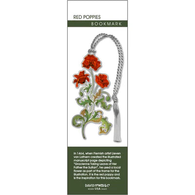 Red Poppies Metal Bookmark