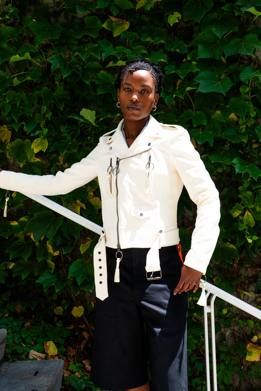 OFF WHITE VIRGIL ABLOH LEATHER BIKER JACKET