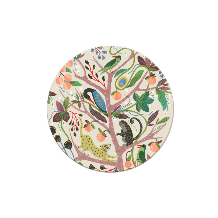 Menagerie Round Coaster with Foil