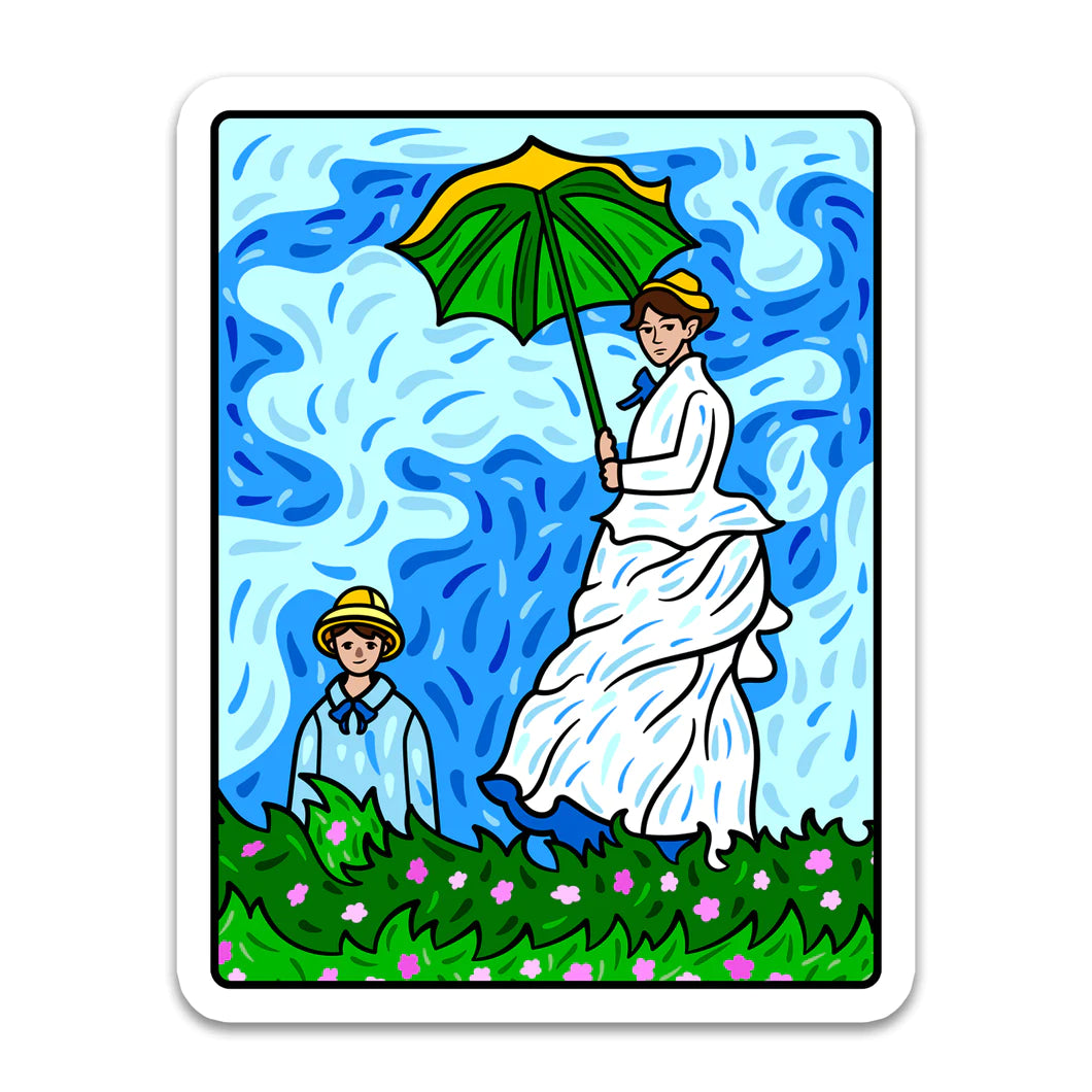 Woman with a Parasol Sticker