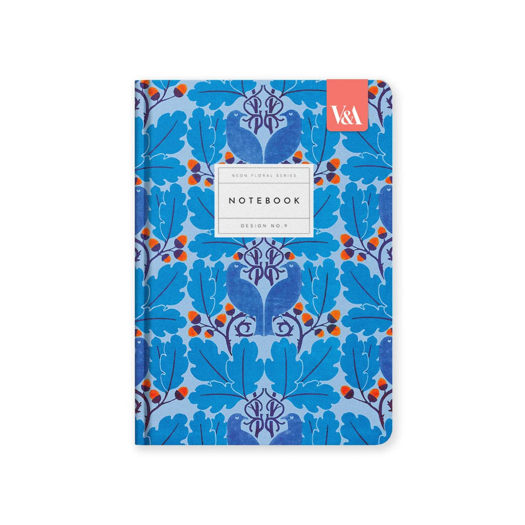 Floral Turquoise Peacock Hardback Notebook