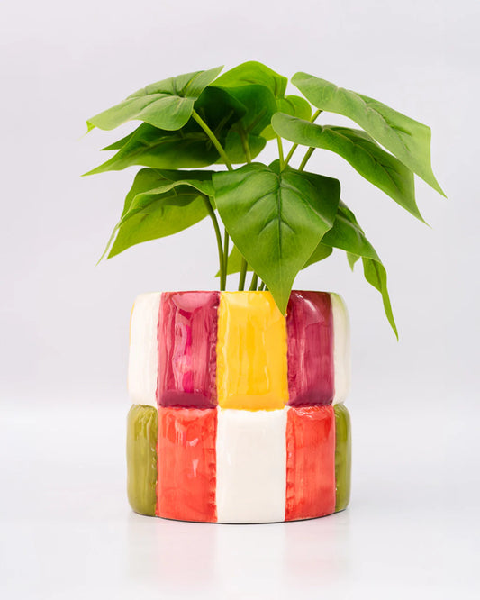 Ceramic Planter, Colorblock