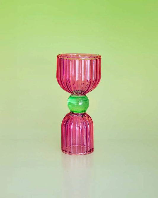 Double Shot Glass, Tipsy Turvy Pink