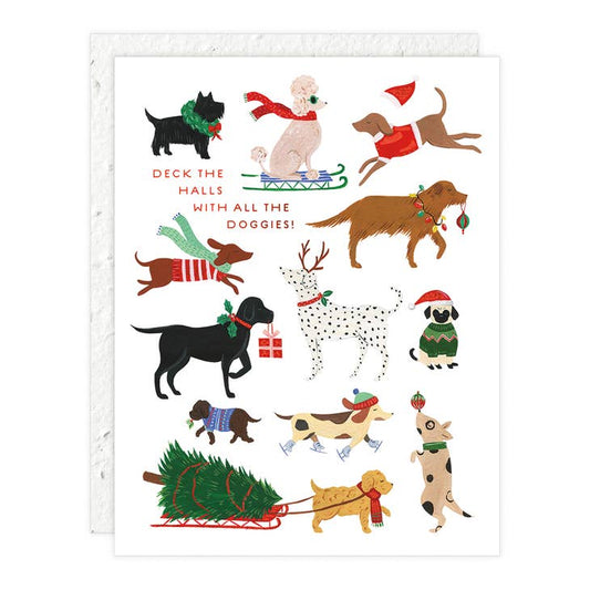Deck the Halls with All the Doggies Notecard