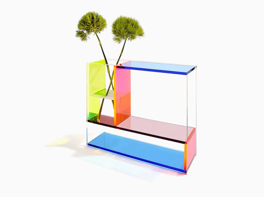 Mondrian Inspired Neon Vase