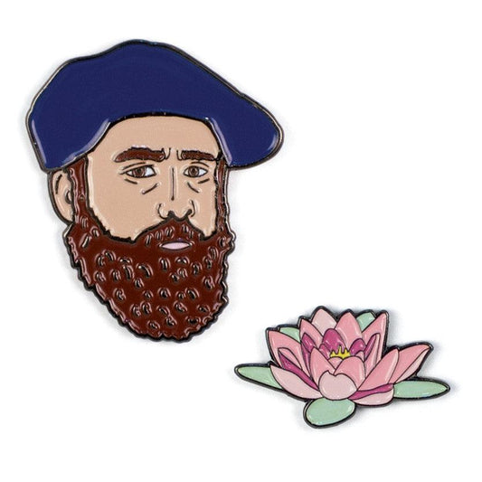 Monet and Water Lily Enamel Pin Set
