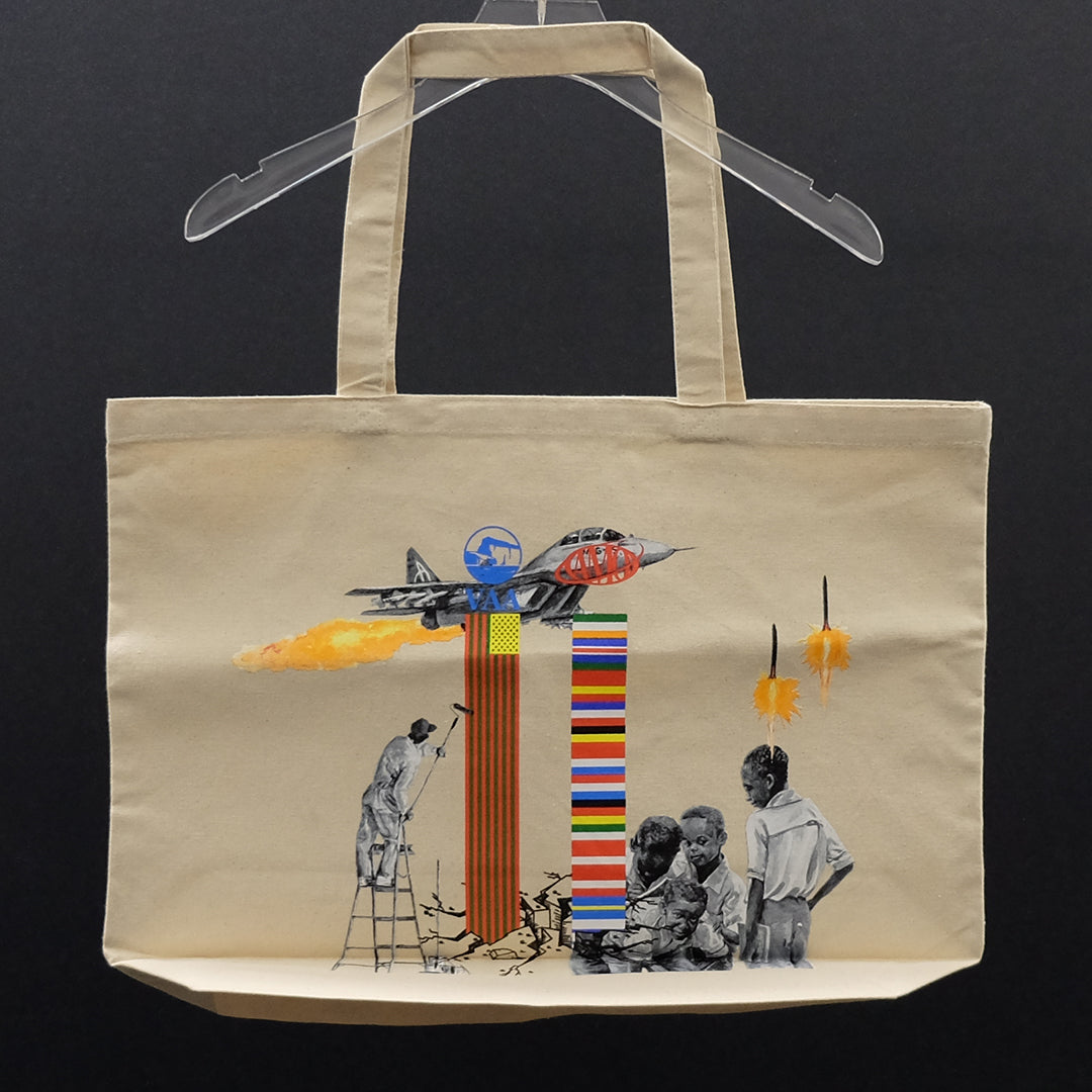 Virgil Abloh FOS Flags Tote Bag - Tan