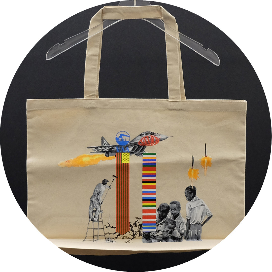 Virgil Abloh FOS Flags Tote Bag - Tan